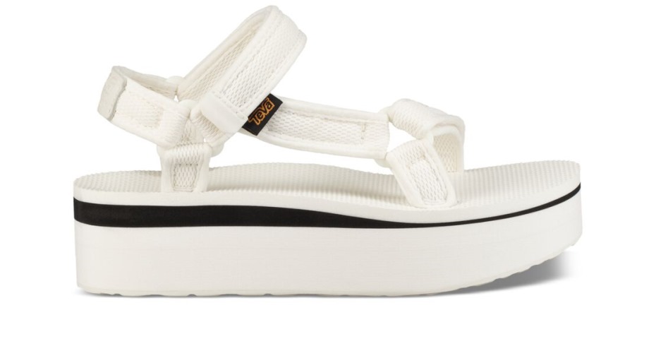 Teva Flatform Universalnetzdruck Hellweiß