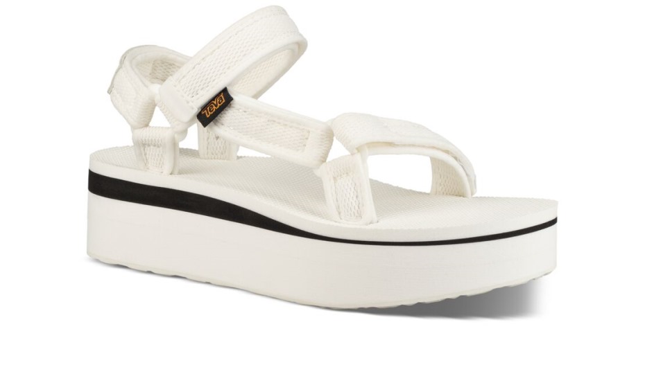 Teva Flatform Universalnetzdruck Hellweiß